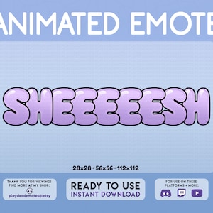 ANIMATED SHEEEEESH EMOTE | kawaii purple animated sheesh emote, cute pastel purple sheeeesh emote, long sheesh emote, animated text emotes