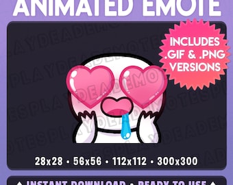 Animated Lovestruck Drooling Emote - Moji (Animated+Static) (Digital Download)