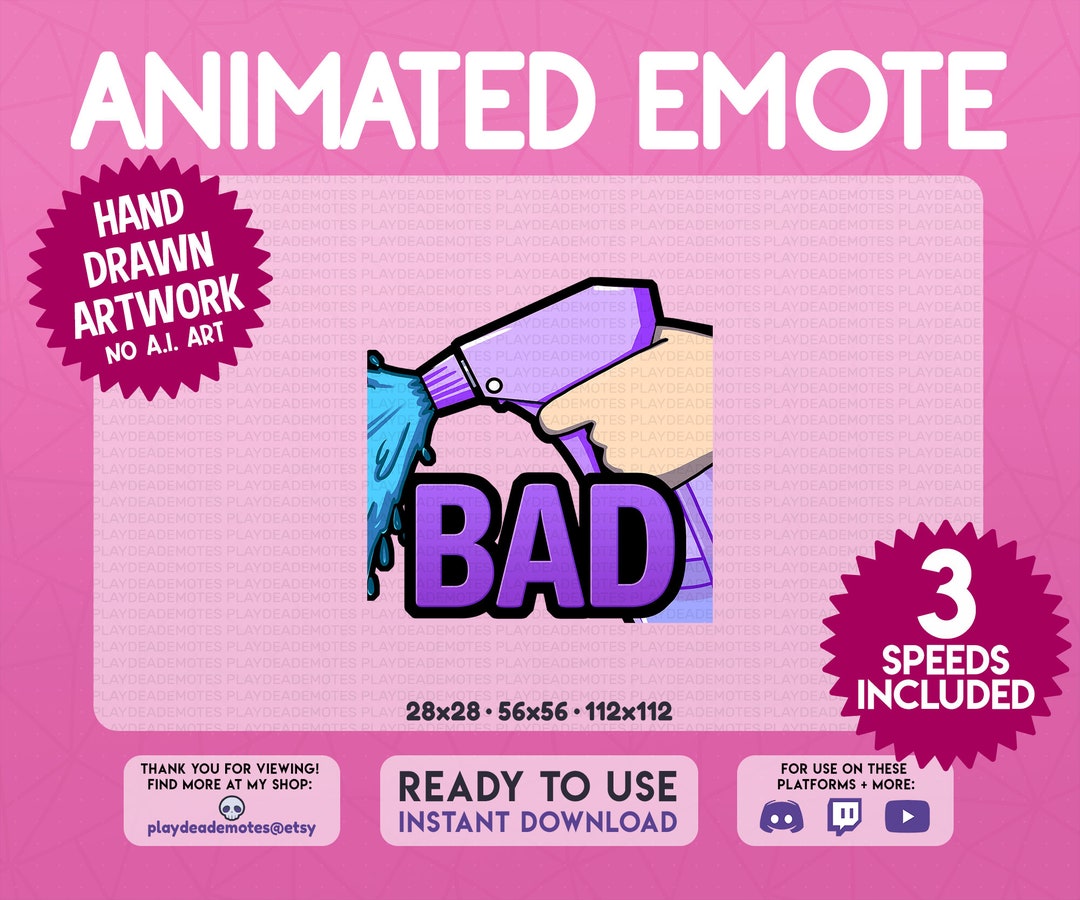 Purple Spray Bottle BAD Emotes ANIMATED STATIC Purple Bad Emotes