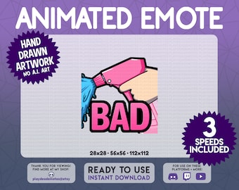 Pink Spray Bottle BAD Emotes | ANIMATED + STATIC pink bad emotes | Animated in 3 Speeds! | pink animated emote, animated text emote, emoji