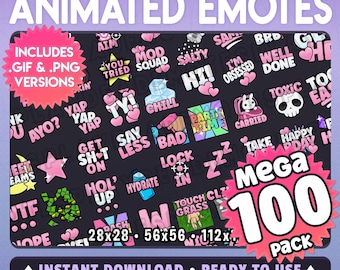 101 Animated Emotes: Soft Pastel Pink Emote MEGA Pack (Animated+Static) (Digital Download) [sp]