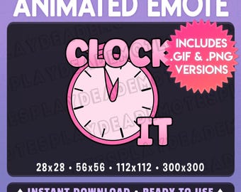 Emote animée CLOCK IT en rose pastel doux (animation + statique) (téléchargement numérique) [sp]