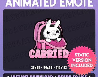 Animated CARRIED Emote in Soft Pastel Pink + Bunny (Animated+Static) (Digital Download) [sp]