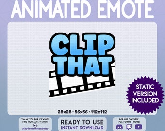 ANIMATED CLIP THAT Emote | animated + static versions included, pastel blue clip that clip it emote by PlayDeadEmotes | color: [sb] softblue