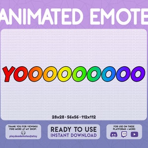 Yooo Text Yooooo Scrolling Animated Emote | ANIMATED + STATIC Long Yooo Emote, 2 ...