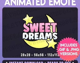 Animated SWEET DREAMS Emote in Soft Pink w/ Moon + Stars | (Animated+Static) (Digital Download) | [sp]