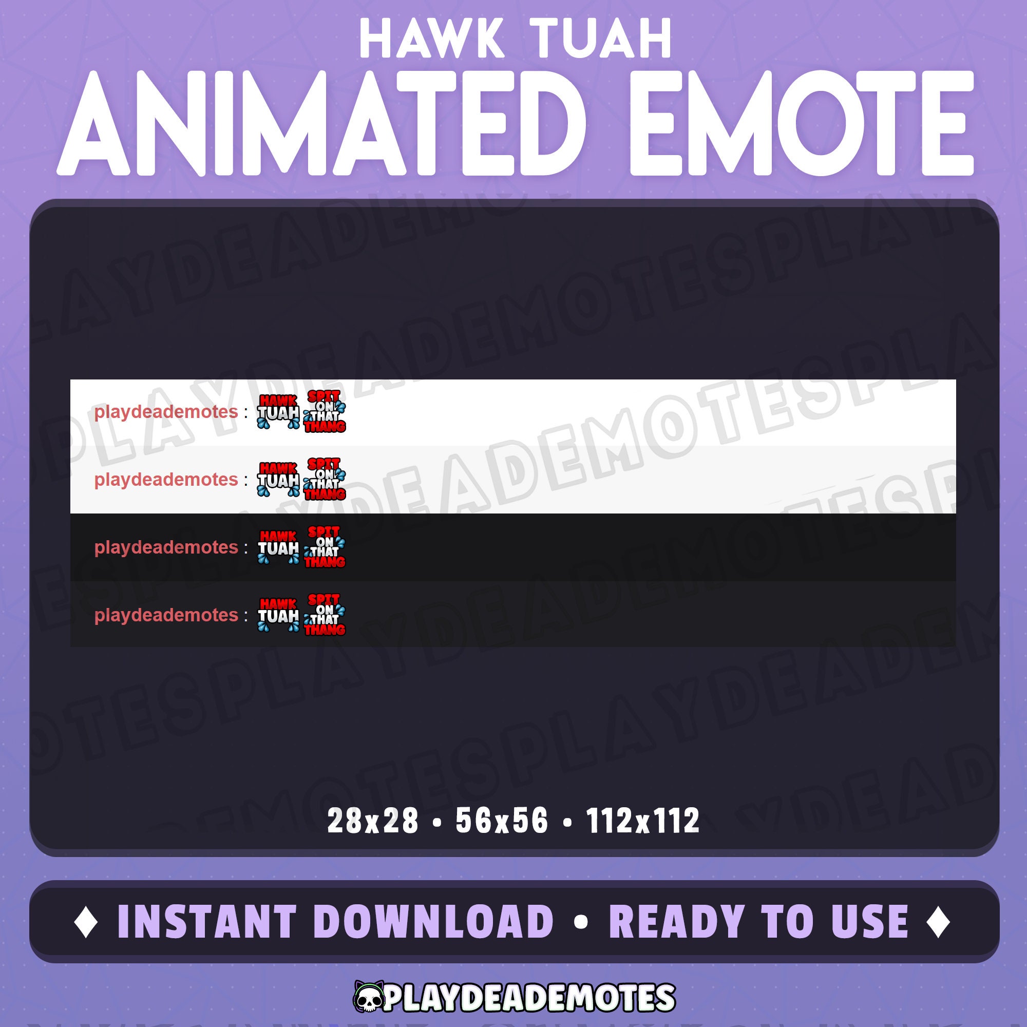 Hawk Emotes Animated HAWK TUAH Emote in Bold Red (animated+static) (digital ...