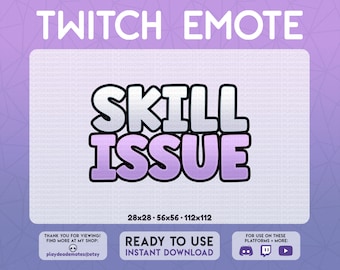 Skill Issue Emote in Dusty Purple (Static .PNG Only) (Digital Download)