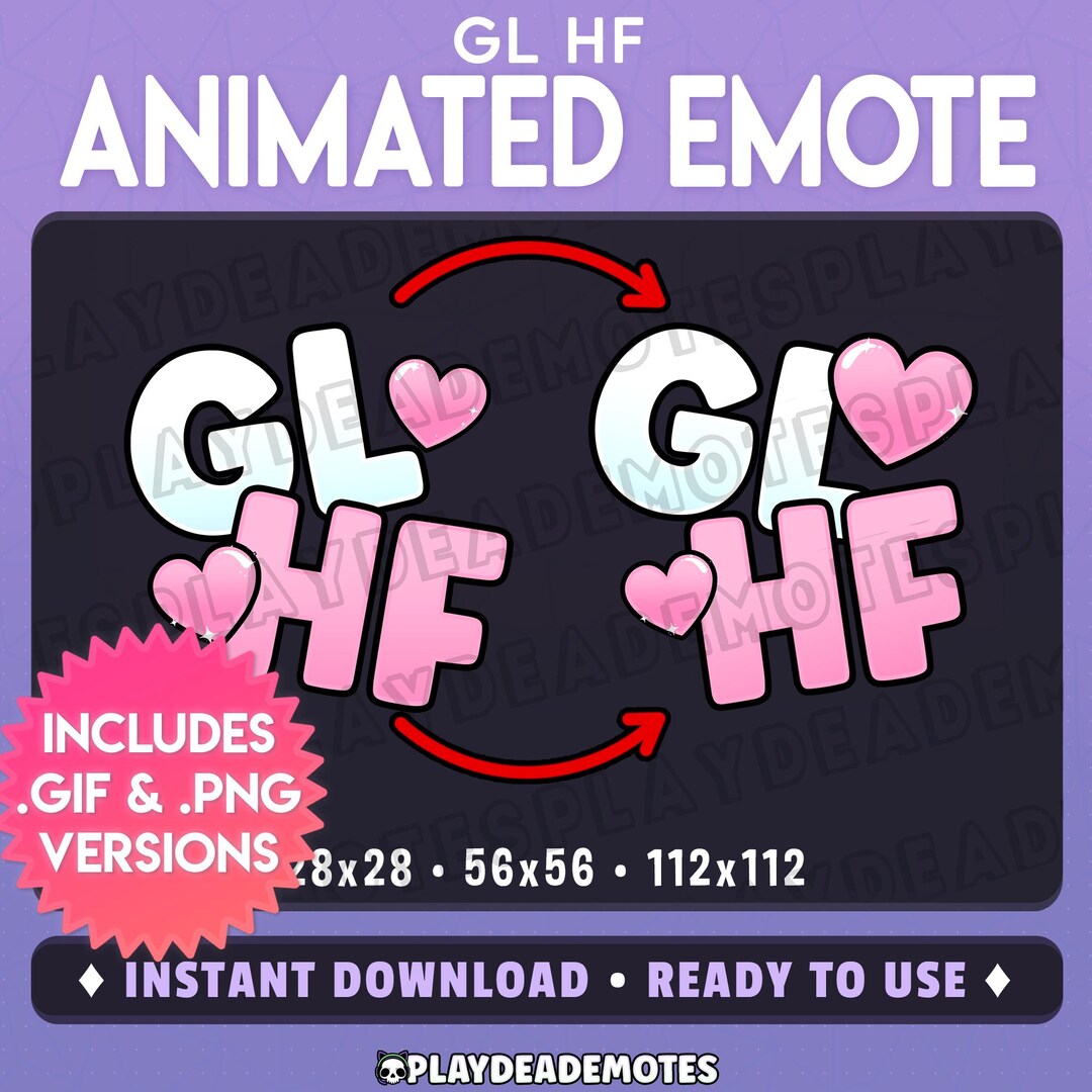 Animated GL HF Emote in Soft Pink W/ Hearts | (animated+static ...