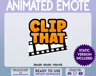 ANIMATED CLIP THAT Emote | animated + static versions included, bright orange clip it that emotes by PlayDeadEmotes | color: [bo] boldorange