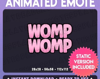 Animated WOMP WOMP Emote in Soft Pastel Pink (Animated+Static) (Digital Download) [sp]