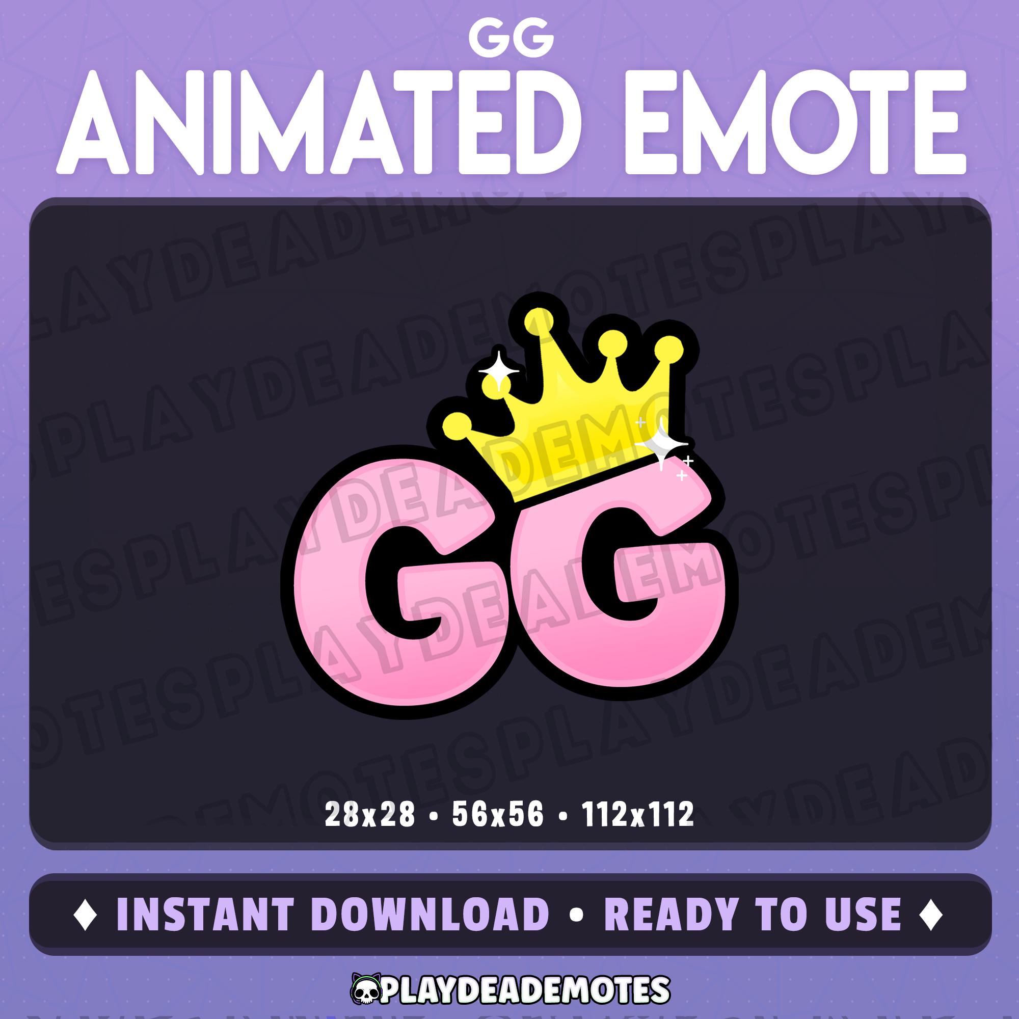 Animated GG Emote in Soft Pastel Pink With Crown (animated+static ...