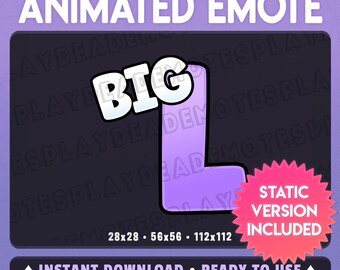 Animated BIG L Emote in Soft Pastel Purple (Animated+Static) (Digital Download) [sv]