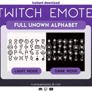 Alphabet Emotes Full Unown Alphabet Twitch Emote Bundle | Mega Pack Complete Unown ...
