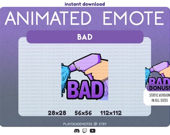 ANIMATED + STATIC Purple Spray Bottle BAD Emotes | Animated in 3 Speeds! | Animated Emote + Static Emotes for Twitch, Discord & More