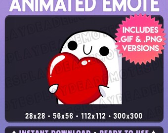 Animated Ghost Love Heart Emote (Animated+Static) (Digital Download)