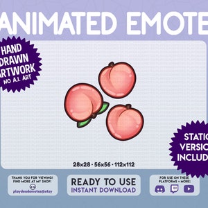 Animated Raining Peaches Emote | ANIMATED + STATIC Falling Peaches Emote | juicy peach rain emote, animated peach emote, animated text emote