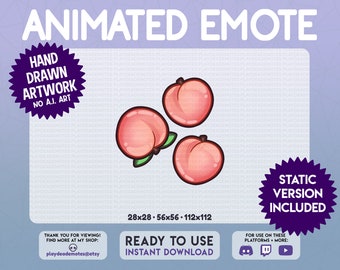 Animated Raining Peaches Emote | ANIMATED + STATIC Falling Peaches Emote | juicy peach rain emote, animated peach emote, animated text emote
