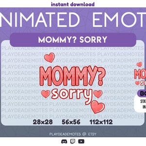ANIMOWANE + STATYCZNE Pastelowa czerwona mamusia? Przepraszam Twitch Emotka | Słodka czerwona mamusia Przepraszam TikTok Meme Emotes dla Twitch i Discord, wyciszona czerwień