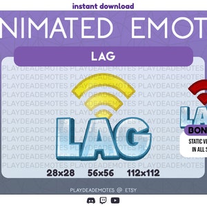 ANIMATED + STATIC Lag Emote for Twitch Streamers | Animated LAG Emote with Bonus Static Version Included