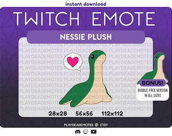 Nessie Plushie Twitch Emote / Nessie Plush con Heart Bubble Discord Emotes / Descarga instantánea twitch graphics, Apex Legends Nessie Emote