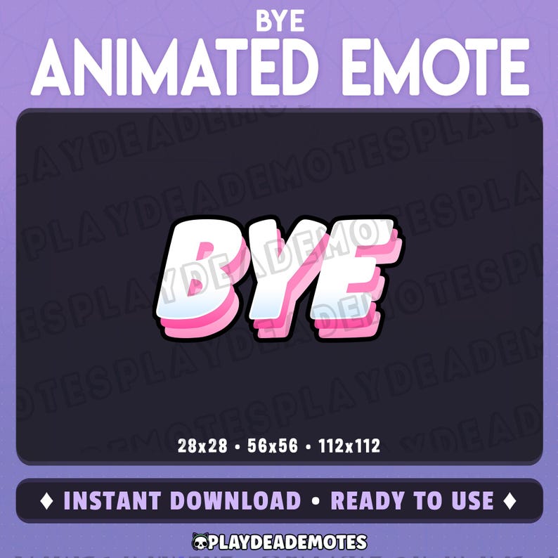 Animated BYE AESTHETIC EMOTE | Animated + Static Version Included; Soft ...
