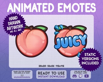 Animated JUICY Peach Emotes | ANIMATED + STATIC Peach Emotes | juicy peach emote, animated peach emote, animated text emote, funny animation