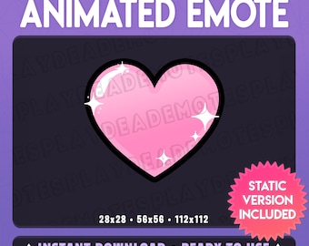Animated Beating Heart Emote in Soft Pink (Animated+Static) (Digital Download) [sp]