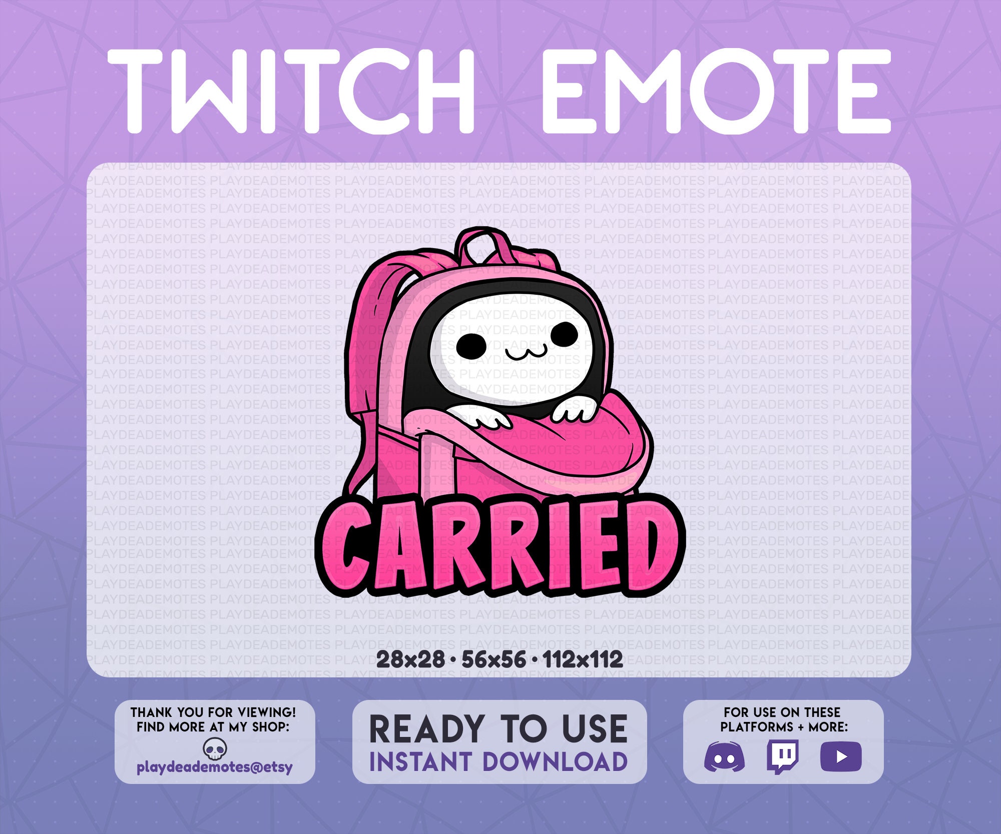 Pink CARRIED Emote | Cute Pink Carried Emote | Pink Carried Emote ...