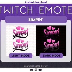 Simpin' Twitch Emote Simpin Discord Emote Instant Download Twitch ...