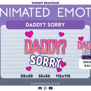 ANIMATED + STATIC Daddy? Sorry Twitch Emote | Daddy Sorry Animated TikTok Meme Emote for Twitch and Discord