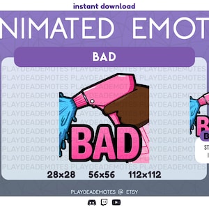 ANIMATED + STATIC Pink Spray Bottle BAD Emotes | Animated in 3 Speeds! | Animated Emote + Static Emotes for Twitch, Discord & More