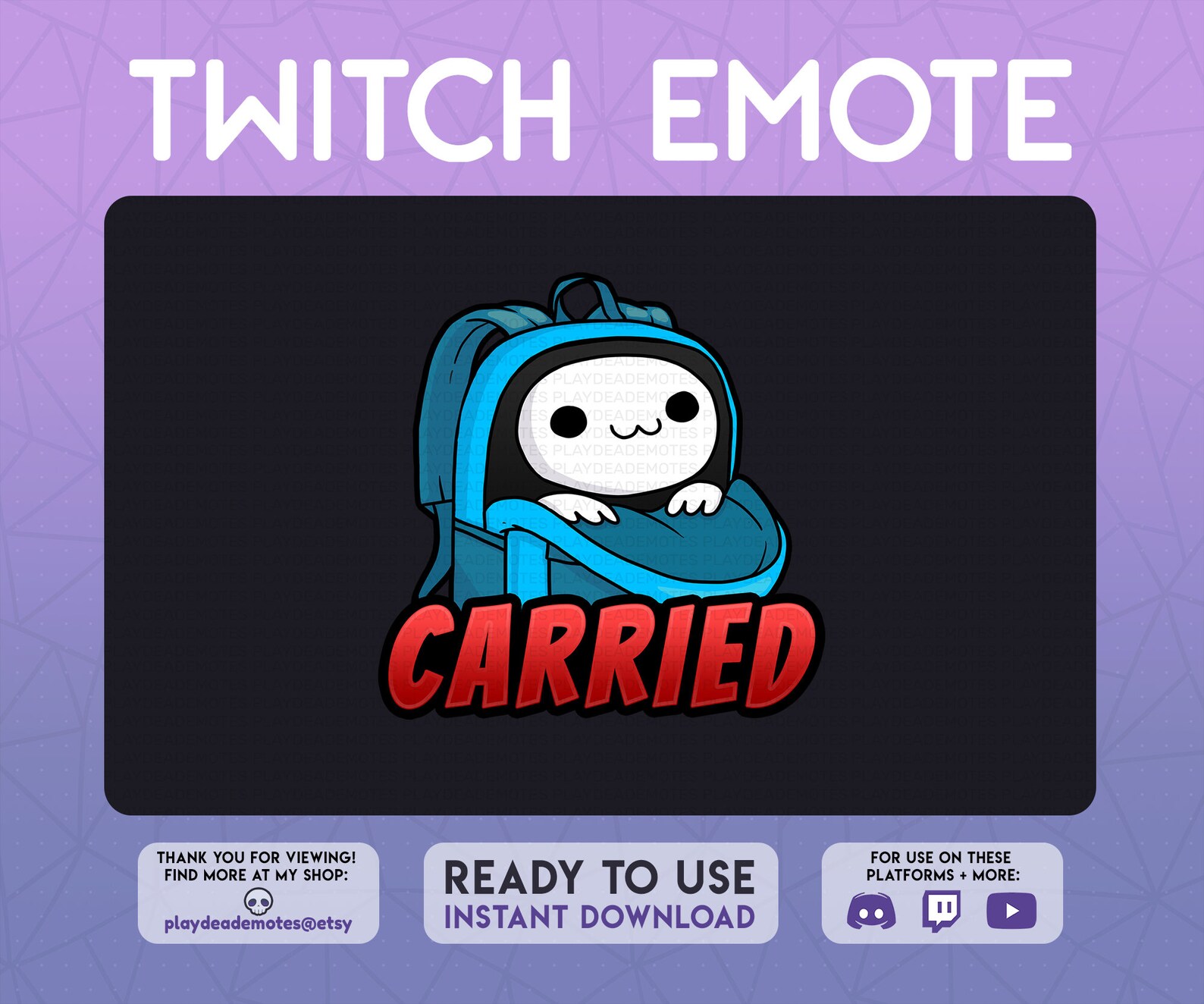 CARRIED Emote | Blue Red Carried Emote | Carried Emote, Backpack Emote ...