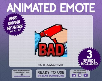Red Spray Bottle BAD Emotes | ANIMATED + STATIC red bad emotes | Animated in 3 Speeds! | red animated emote, red animated text emote, emojis