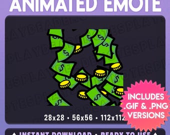 Animated RAINING CASH Money Emote | No Text, Graphic Only | (Animated+Static) (Digital Download)
