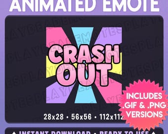 Emote animado CRASH OUT: CrashOut em rosa pastel suave (Ani+Static) (Download digital) [sp]
