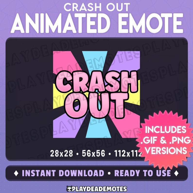 Animated CRASH OUT Emote: Crashout in Soft Pastel Pink (ani+static ...