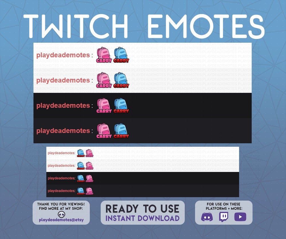 Pink CARRY Emote | Cute Pink Carry Emote | Pink Carry Text Emote ...