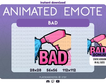 ANIMATED + STATIC Pink Spray Bottle BAD Emotes | Animated in 3 Speeds! | Animated Emote + Static Emotes for Twitch, Discord & More