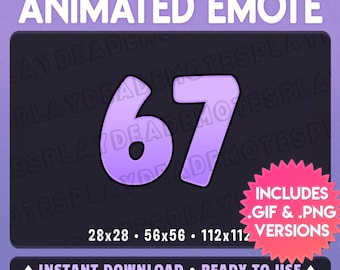 Animated 67 Emote: 6-7 in Soft Pastel Purple (Ani+Static) (Digital Download) [sv]