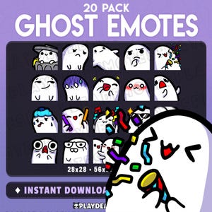 20 MEHR Geist Emotes MEGA PACK | Kawaii Geist Emote Pack, süßes Geist Emote Bundle, Halloween Emote Pack | 20er Pack lustiges Geister Emote Bundle