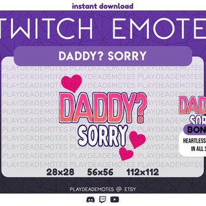 Tato? Przepraszam TikTok Meme Twitch Emote | Daddy Sorry Twitch i Discord Emote Set z 2 wersjami w zestawie | TikTok Meme Emotes