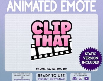 ANIMATED CLIP THAT Emote | animated + static versions included, pastel pink clip that clip it emote by PlayDeadEmotes | color: [sp] softpink