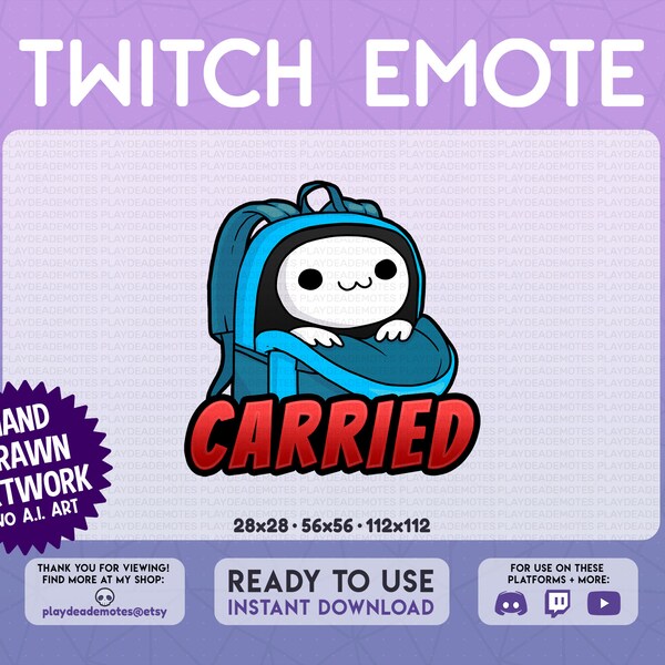 CARRIED Emote | Blue Red Carried Emote | carried emote, backpack emote, carry emote, blue carried emote, red carried emote, funny text emote