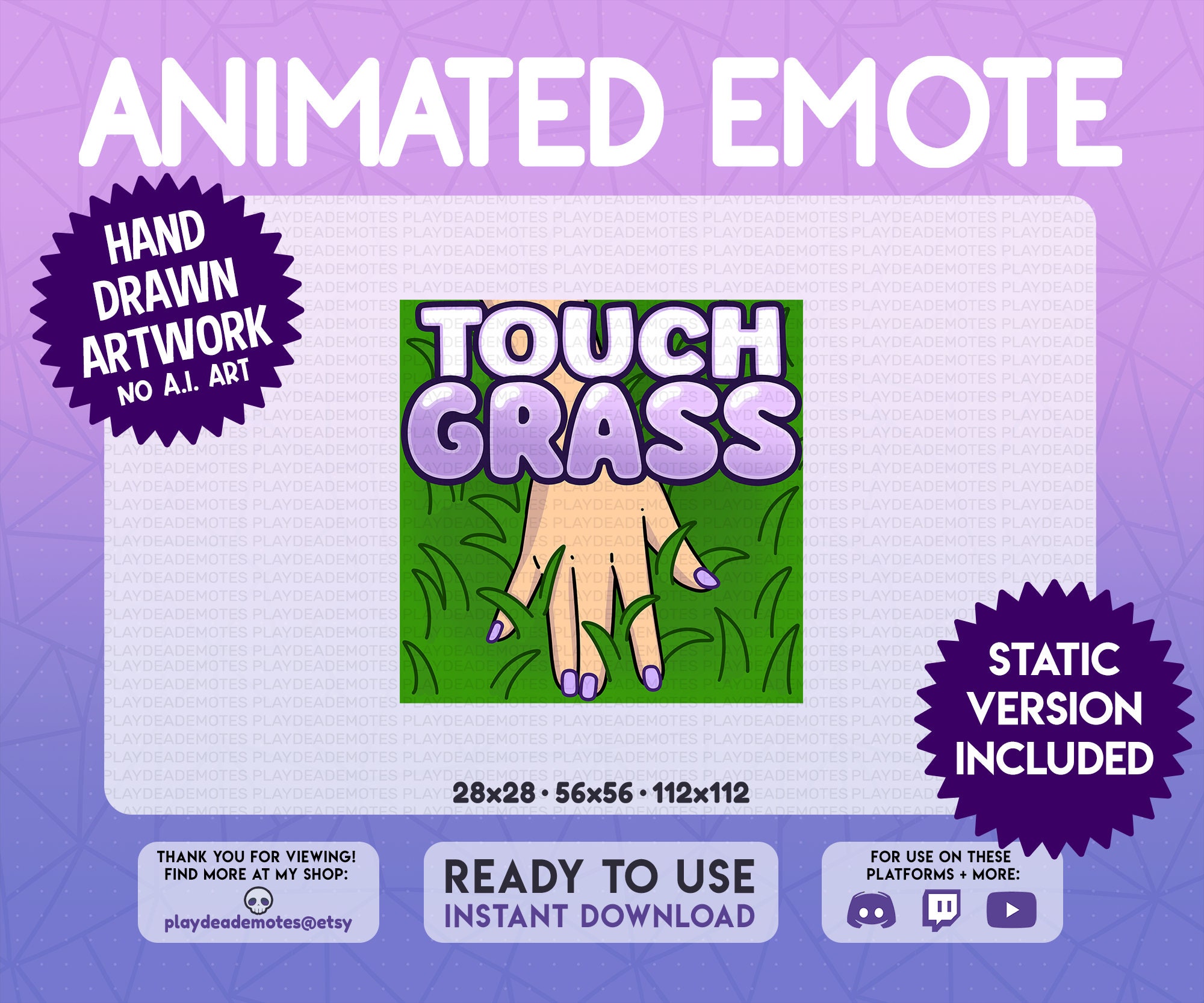 Touch Grass Animated Twitch Emote Go Touch Grass for 