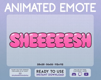 ANIMATED SHEEEEESH EMOTE | kawaii pink animated sheesh emote, cute pink sheeeesh emote, long scroll sheesh emote, animated text chat emote