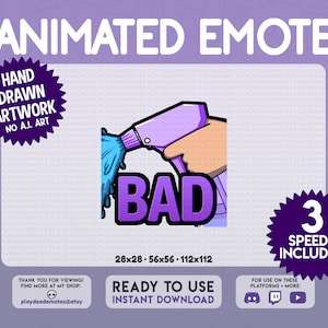 Emote CATTIVE della bottiglia spray viola / Emote cattive viola ANIMATE + STATICHE / Animate in 3 velocità / emote animata rosa, emoji emote di testo animato