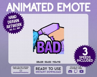 Purple Spray Bottle BAD Emotes | ANIMATED + STATIC purple bad emotes | Animated in 3 Speeds | pink animated emote, animated text emote emoji