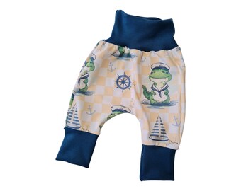 Baby/Children's bloomers for newborns in maritime look with dino/Fabric production