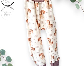 Comfortable organic cotton harem pants with horse print for children up to size 116